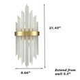 thumbnail image 5 of Modern Gold Wall Sconces 2-Light Frosted Glass Wall Light 2 Pack, 5 of 6