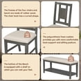 thumbnail image 6 of 6 Piece Dining Room Furniture Set, Farmhouse Dining Table Set with Bench and 4 Cushioned Chairs, Wood Dining Set, Dining Table Set for 6, TUANLUO Dining Table Set for Kitchen Dining Room, Gray, 6 of 10