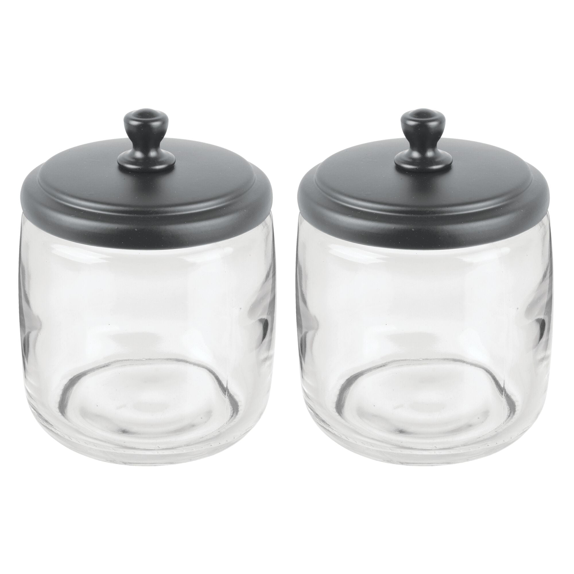 Rtteri 6 Pcs Glass Jars with Black Lids 15oz 27oz 41oz Glass Canisters with  Black Airtight