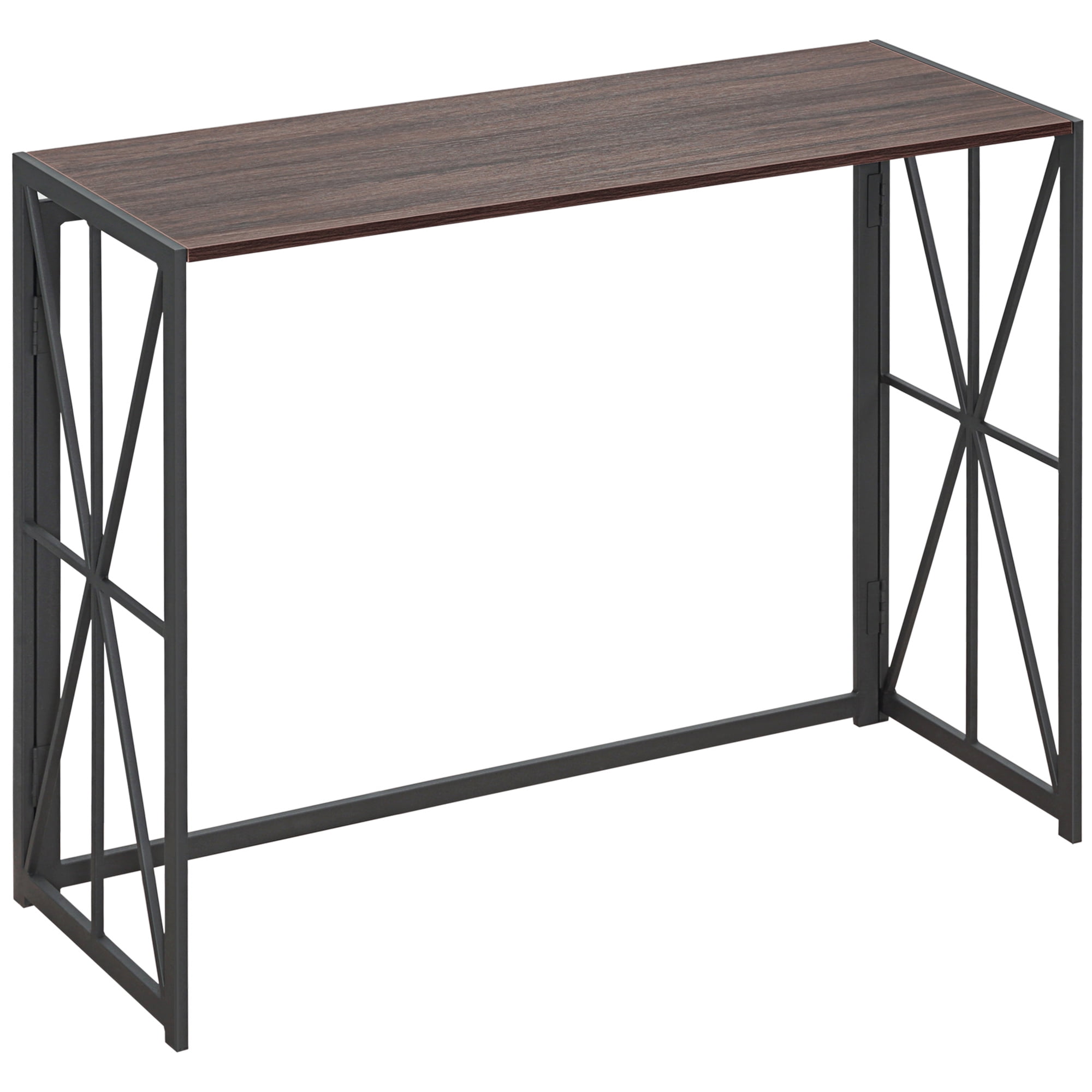 Folding Console Table, Industrial Sofa Table, Narrow Farmhouse