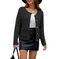 thumbnail image 1 of Suéteres de Punto para Mujer, Moda de Otoño, Larga, Botones, Chaqueta Informal de Moda, Ropa de Invierno Negro L, 1 of 8