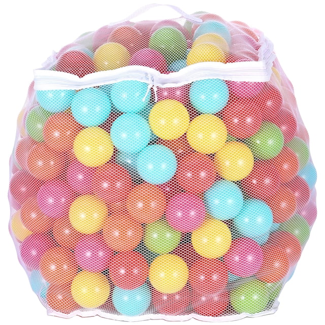 BalanceFrom 400-Count Play Pit Balls Toy Set for Kids with Mesh Bags, Rainbow Colors