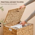 thumbnail image 6 of Large Laundry Hamper with Lid and Removable Liner Bag, Wicker Laundry Basket with Heightened Feet, Foldable Rattan Clothes Hamper, Handwoven Water Hyacinth Laundry Basket for Clothes and Towels, 6 of 14