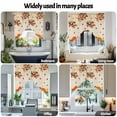 thumbnail image 5 of Swag Curtains Valances for Windows, Fall Thanksgiving Short Kitchen Window Curtains Over Sink, Orange Teal White Pumpkin Cafe Curtains Panel Set Of 2,Rod Pocket, 36 Inches Length Retro Maple Leaf, 5 of 8