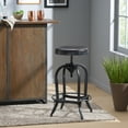 thumbnail image 2 of Boston 27.5" Bonded Leather Swivel Iron Bar Stool, Brown, 2 of 7