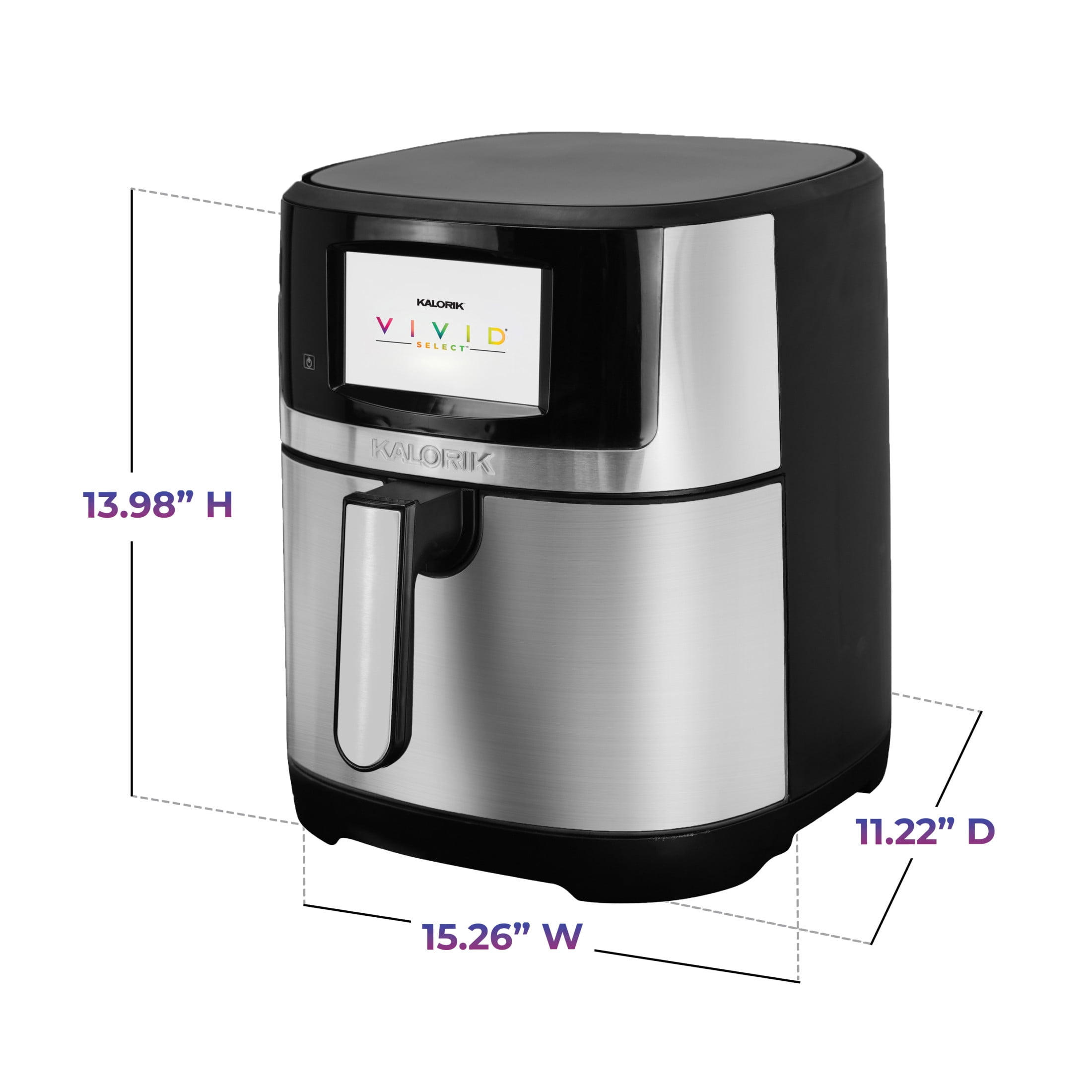 Kalorik VIVID SELECT 7 Quart High-Resolution Air Fryer with Selector Controls, in Stainless Steel (FT52333SS)