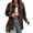 Brown, variant on Women's Leopard Print Shirt Casual Long Sleeve Button Down Blouse, Fall Winter Fashion Oversized Top Brown M