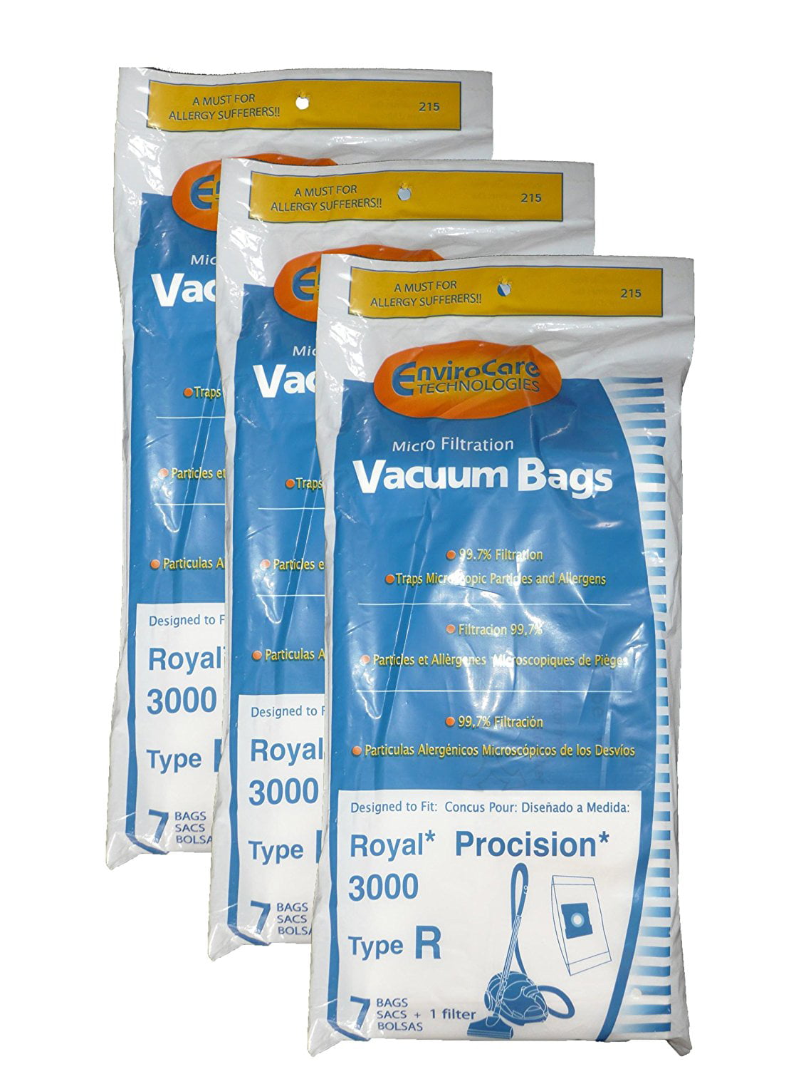 1 Filter Royal AR10125 Type V SR30015 Canister Vacuum Cleaner Bags 7 Bags 