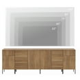 thumbnail image 5 of 94.5" Reeded Accent Cabinet Set with Doors and Adjustable Shelves, Modern Credenza Storage Cabinet with Charging Station for Living Room, Kitchen, Dining Room, Hallway, 5 of 8