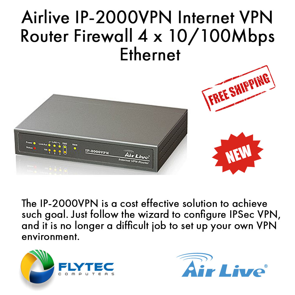 Airlive IP-2000VPN Internet VPN Router PPTP VPN Server, IPSec VPN Server - image 2 of 2