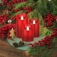 thumbnail image 3 of Flameless Battery Operated LED Candles with10key Button Remote Control 24-Hour Timer Set of 3 Electric Flickering Pillar Real Wax，Wedding, Party, Home Decoration (Red), 3 of 6