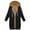 Black/women winter coat, variant on Dazajoo Sherpa Lined Long Hoodie Women Zip Up Knee Length Winter Coats Thicken Warm Drawstring Jackets,Black,S