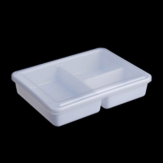 Rectangular White Reusable Thickened Four- And Five-compartment Plastic Fast Food Box Washable Plastic Fast Food Box