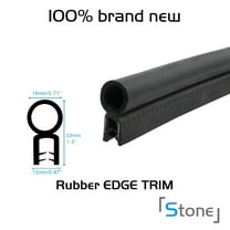 BLACK Edge Trim Bulb Lock Vinyl PVC Car RV Boat Seal Permanent Grip Strip Waterproof Anti Noise Dust Black Color (1ft)