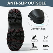EONROACOO Mens Rain Boots Waterproof Rubber Ankle Boots for Mens, Black(Size 11)