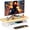 Oak - White Legs, variant on Monitor Stand - 24 Inch Wood Monitor Stand Riser, 220 Pounds Load Capacity Desk Monitor Riser for Laptop/PC/Printer, Desktop Stands Organizer for Home Office
