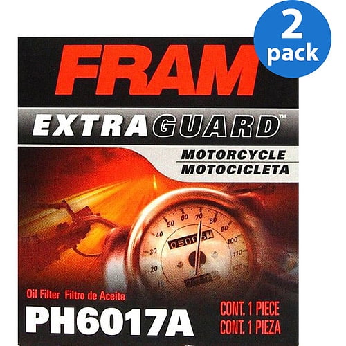Fram Motorcycle Oil Filter, PH6017A (2Pack) Bundle
