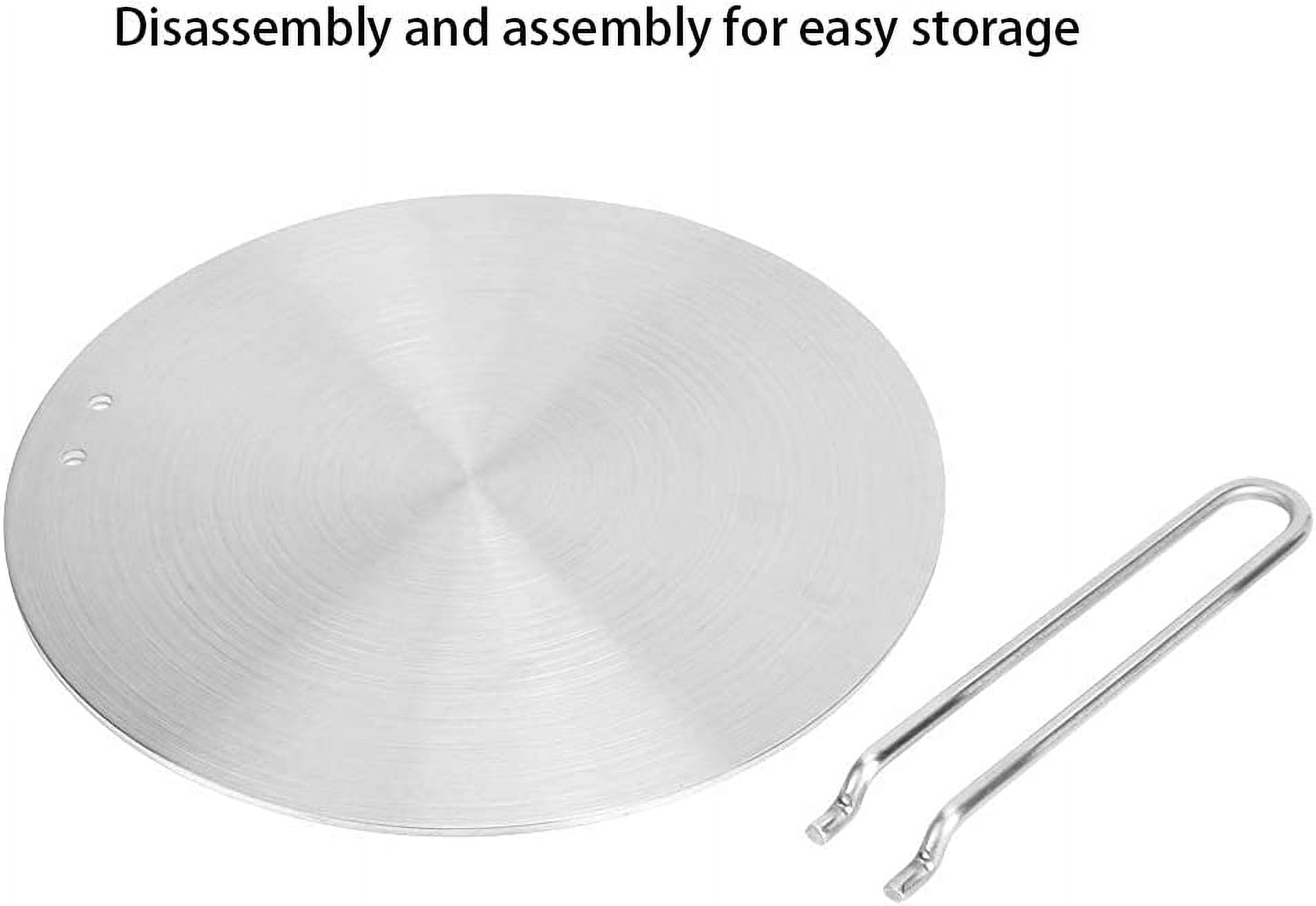 ABCISI Induction Converter Heat Diffuser Simmer Ring Plate,Stainless Steel Heat Diffuser Induction Plate with Stainless Handle Adapter Converter Gas Electric Cooker Plate (20cm)