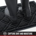 thumbnail image 4 of Buganda Door Mat Outside, Heavy Duty Dirt Trapper Doormat, Non Slip Low Profile Mat for Inside, 17"x30", Black, 4 of 9