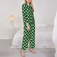 thumbnail image 3 of Pofeuu Green Argyle Plaid Print Womens Pajamas Set Long Sleeve Sleepwear Button Down Nightwear Soft Pj Lounge Sets Button Down Pajamas Women-X-Large, 3 of 7