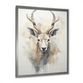 thumbnail image 3 of Designart "Beige Ibex In Minimalist Antelope" Animals Antelope Picture Framed Wall Art Living Room, 3 of 5