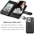 thumbnail image 5 of NJJEX Wallet Case for iPhone 13 Pro Case/iPhone 13 Pro Wallet Case 6.1" (2021), [9 Card Slots] PU Leather ID Credit Holder Folio Flip [Detachable] Kickstand Magnetic Phone Cover & Lanyard [Black], 5 of 8