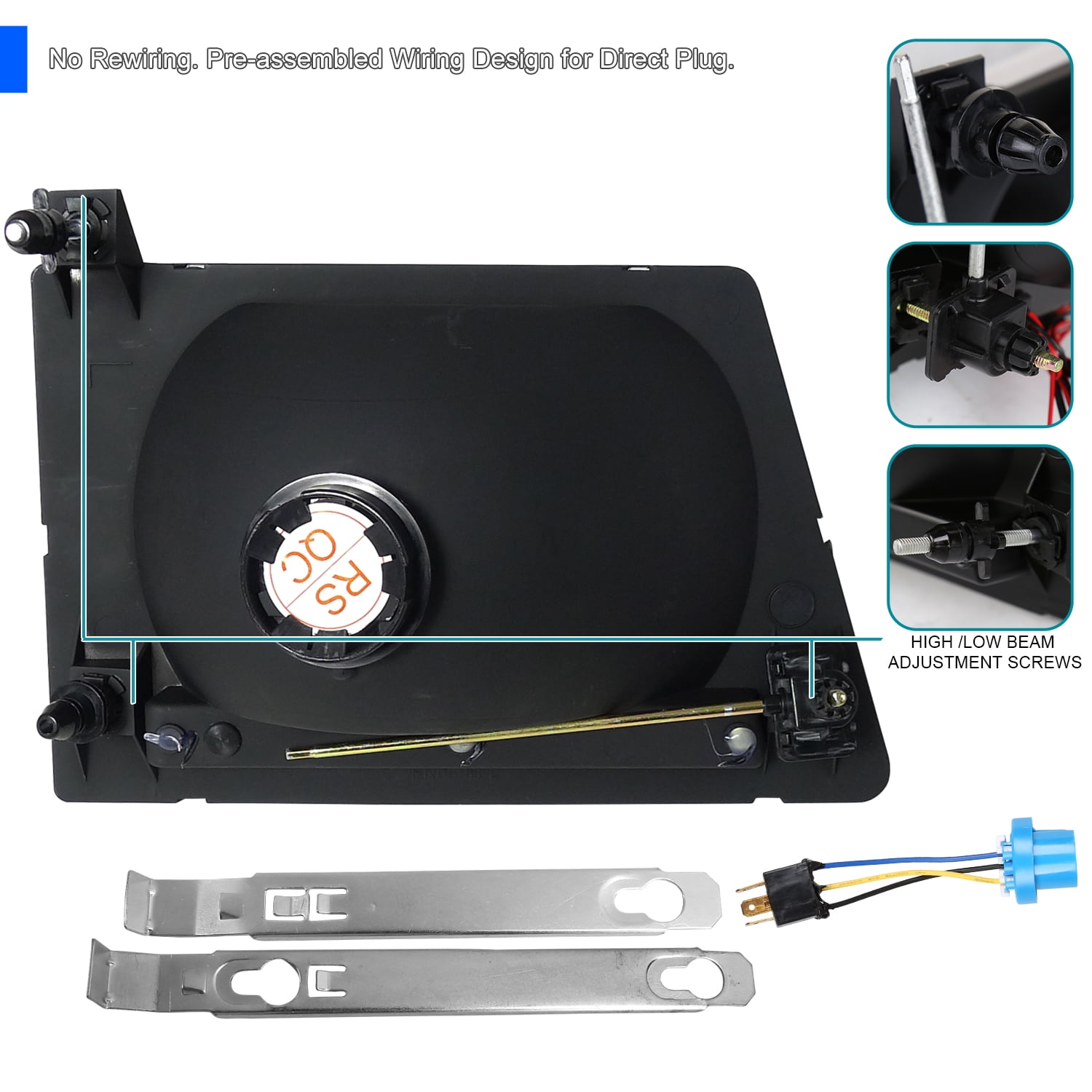 Buy SpecD Tuning Black Housing Clear Lens Headlights + Corner Lights