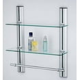 thumbnail image 7 of 2 Tier Adjustable Glass Shelf with Aluminum Frame and Towel Bar, 7 of 7