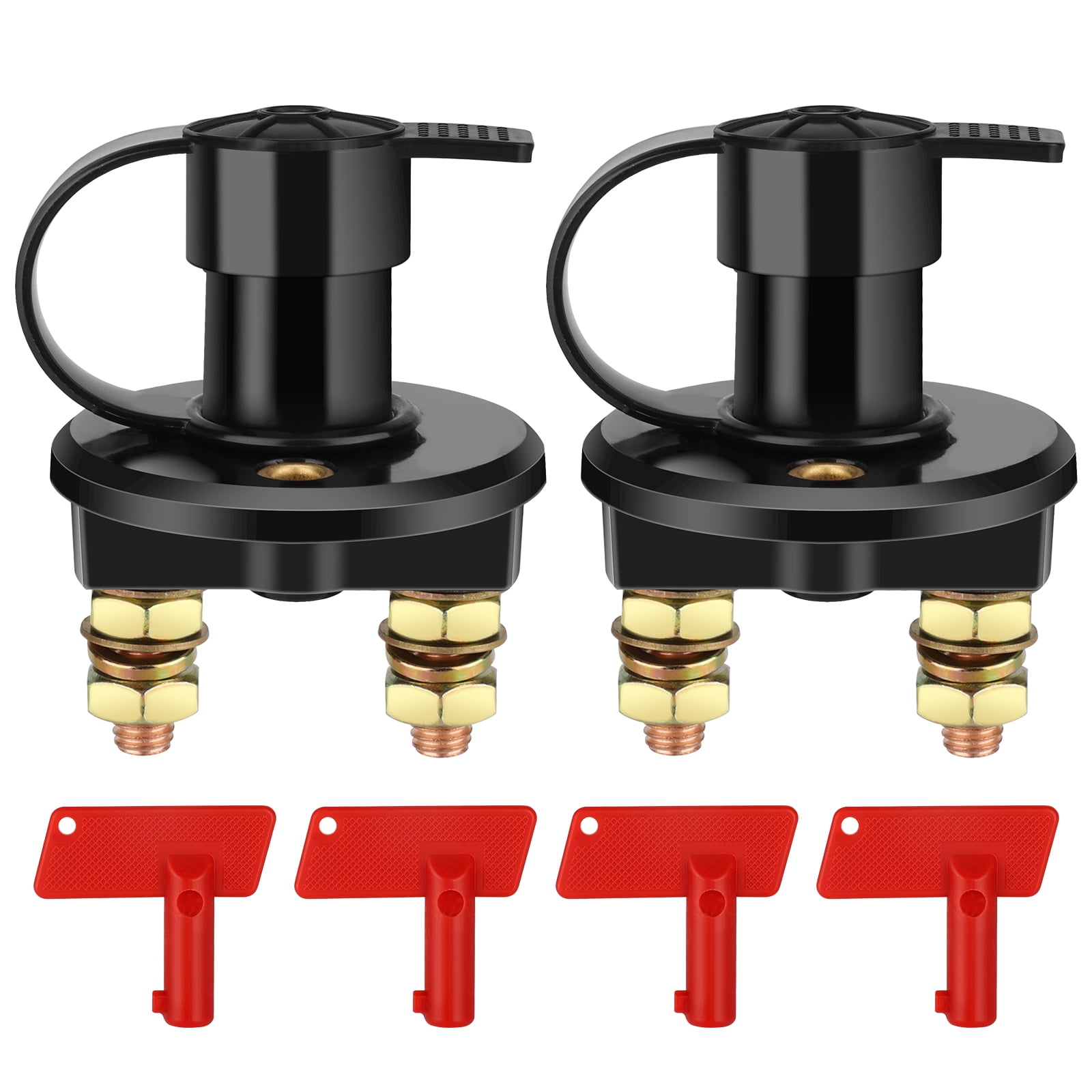 Battery Switch, Lingsida 12V/24V Car Battery Cut off Switch Set, Battery Emergency Power Kill Isolator Switch with Terminals Master Car Battery Disconnect Cut off Switch for Auto Boat Truck Marine RV