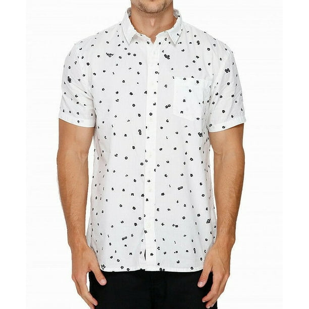 Quiksilver Mens Shirt Cherry Pop Print Pocket Button Down XL