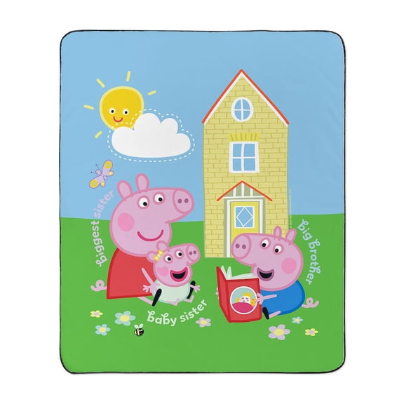 CafePress - Peppa Pig: Siblings - 50" x 60" Water-Resistant Outdoor Picnic Blanket