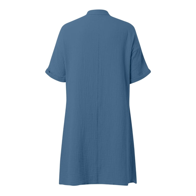 blue linen tunic dress Flax linen tunic dress Sea Born