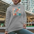 thumbnail image 2 of It Always Seems Impossible Until It's Done Quote, Groovy Retro Wavy Text Merch Gift, Heather Grey Hooded Sweatshirt or Hoodie, 3XL, 2 of 5