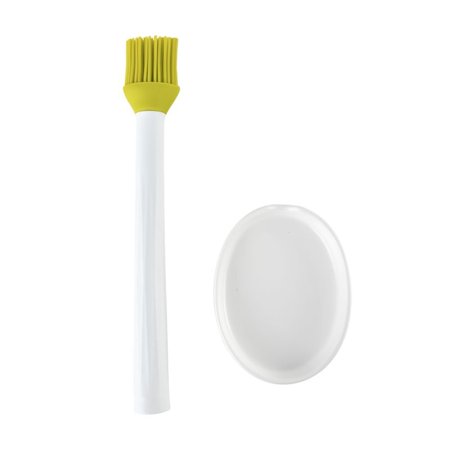 Chef n Fresh Herb Basting Brush Ceramic Dish in White