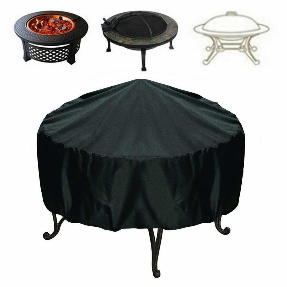 1pcs BBQ Grill Cover Barbecue Round Kettle Grill Cover Home Yard Outdoor Black 