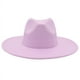 thumbnail image 4 of Sombrero de fieltro de cachemira de color liso con ala grande para otoño e invierno, sombrero de jazz, sombrero francés, 4 of 6