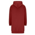 thumbnail image 5 of UngA Long Hoodies for Women Zip Up Plus Size Long Tunic Sweatshirt Casual Long Sleeve Jackets with Pockets Women Hoodie (Red,XL), 5 of 7