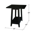 thumbnail image 3 of International Concepts Solid Wood Square Drop Leaf Side Table in Black, 3 of 6