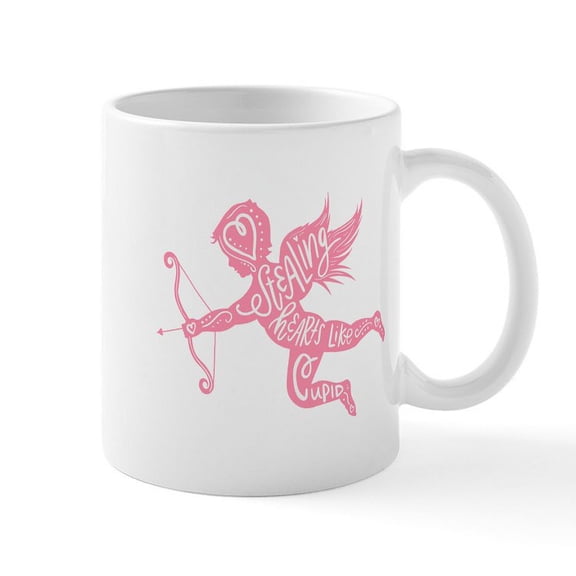 CafePress - Stealing Hearts Like Cupid - 11 oz Ceramic Mug - Novelty Coffee Tea Cup