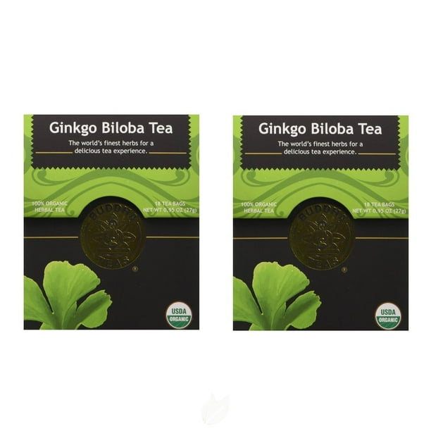 Organic Ginkgo Biloba Tea 18 Bags by Buddha Teas, Pack of 2 Walmart