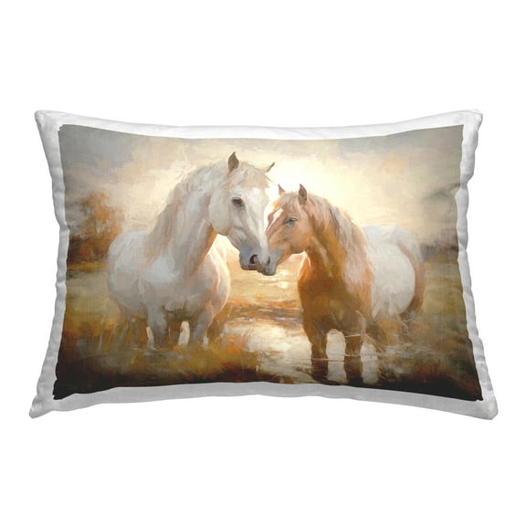 Stupell Industries Horses in Rippling Water Decorative Printed Throw Pillow Design by Ramona Murdock