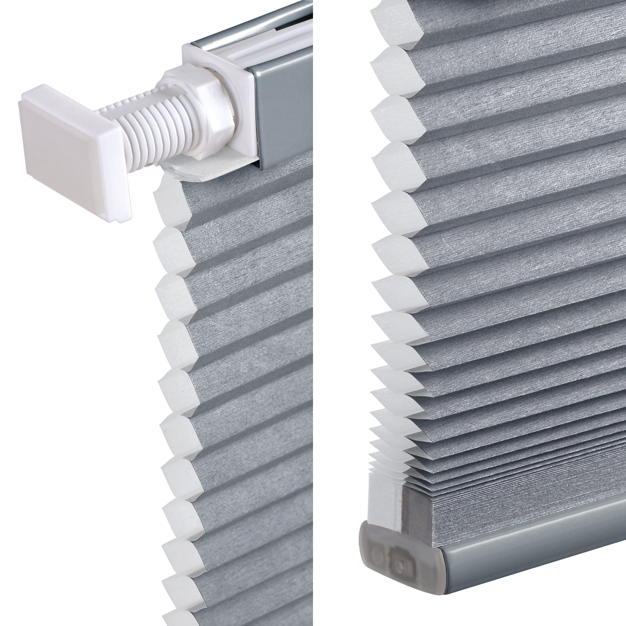 LazBlinds Cordless Cellular Shades, No Tools No Drill Light Filtering Honeycomb Shades Pleated Blinds for Windows, 48'' W x 48'' H, Dark Grey