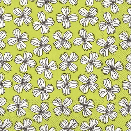 Set of 12 Luncheon Graphic Flower Napkins 20 Pack