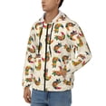 thumbnail image 3 of Goofa Boho Chicken Pattern Mens Full-zip Hoodie, Zip-up Pullover Hooded Sweatshirt, Kangaroo Pocket Hoodie Ideal for Daily Wear, Travel, and Home-XX-Large, 3 of 5