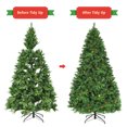 thumbnail image 4 of Gymax Pre-Lit 7.5' Artificial Christmas Tree Hinged LED Lights Pine Cones Metal Stand, 4 of 10