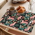 thumbnail image 3 of Farmhouse Tiger Placemats Set of 6 Summer Watercolor Animals Palm Trees Place Mats Indoor Wipeable Table Mats Washable Cloth Dining Table Placemats for Kitchen Holiday Party Home Decor 13x19 Inch, 3 of 9