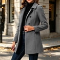 thumbnail image 4 of Zormilly Pea Coats for Women Long Sleeve Double Breasted Lapel Collared Winter Coat with Pockets Buttons Slim Jackets, S-2XL, 4 of 6