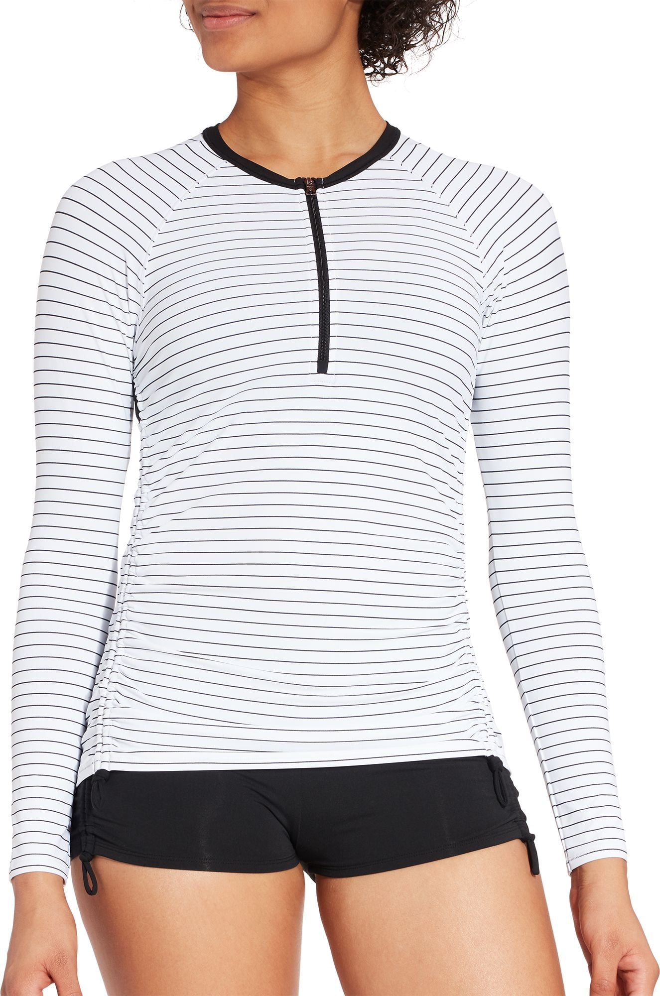 calia by carrie underwood women's plus size long sleeve zip up rash guard
