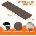 thumbnail image 2 of Stair Treads Non-Slip for Wooden Steps, 15Pack - 8" x 30" Edging Stair Runner Indoor for Kids Elders & Pets, Washable Carpet Stair Treads with Peel & Stick Reusable TPE Backing, Brown, 2 of 13