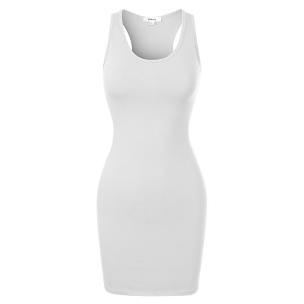 Made by Olivia Women's Fitted Sleeveless Sexy Body-Con Racer-Back Round ...